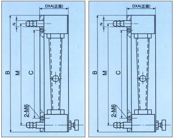 玻璃轉子流量計結構圖: